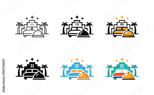 Abstract depiction of high end hotel experience shaped as a clear symbol suggesting elegance standards, curated comfort, and