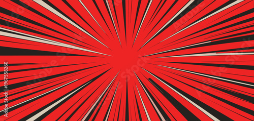 Red Black And White Radial Burst Background With Sharp Lines vector illustration