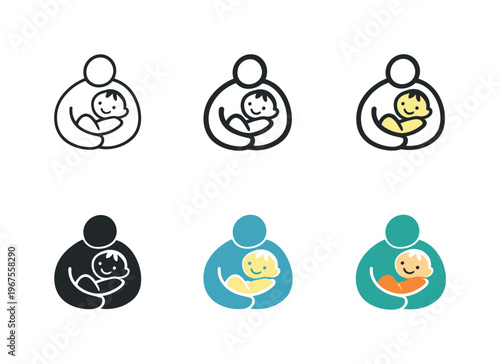 Symbol expressing positive early upbringing designed as an abstract shape that reflects emotional security, simple pleasures, and