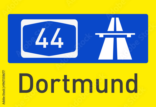 Verkehrszeichen, Autobahn A 44, Dortmund
