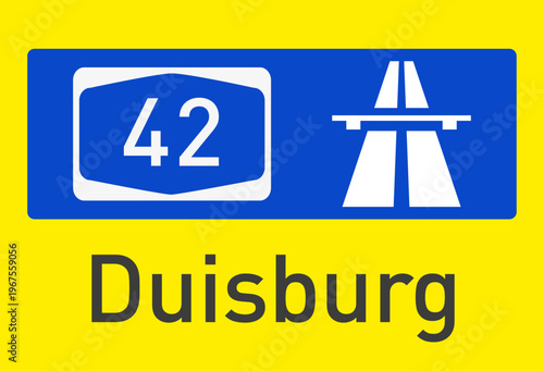 Verkehrszeichen, Autobahn A 42, Duisburg