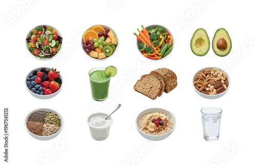 Healthy food assortment for a balanced diet and nutritious lifestyle