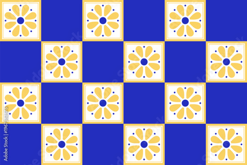 Seamless Pattern With Traditional Mexican Talavera Tiles. Art From Mexico.