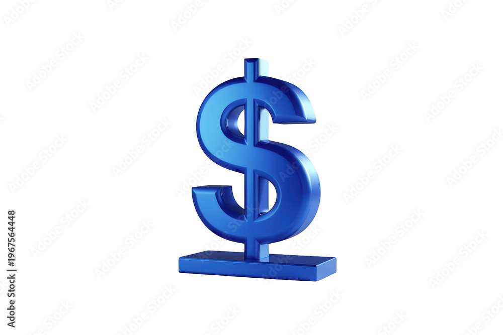 Obraz premium Blue dollar sign 3d rendering symbol of finance, banking, business, and currency for global economy