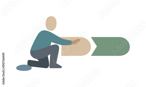 Human figure gently repositioning one abstract shape to align more clearly with the next, clarifying continuity of information