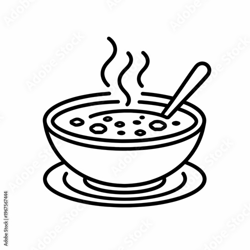 Soup Bowl Outline Icon