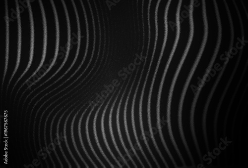 Abstract black and white topographic line background with warped vertical stripes, 3D distorted wave texture, and minimalist digital glitch aesthetic for modern tech branding and cinematic design.