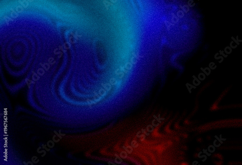 Abstract blue, teal, and red grainy gradient background with dramatic concentric ripple effects, textured vortex motion, and deep cinematic light for audio tech branding and futuristic design.