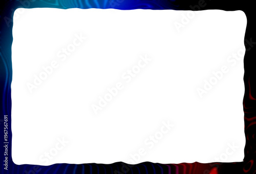 Set of abstract decorative frames featuring hand-painted navy blue watercolor borders and modern digital neon wavy edges with a white isolated center for creative design, social media posts, and photo