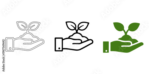 Nurturing Growth: An artistic representation of a hand cradling a delicate seedling, symbolizing environmental stewardship and the interconnectedness of nature and care.
