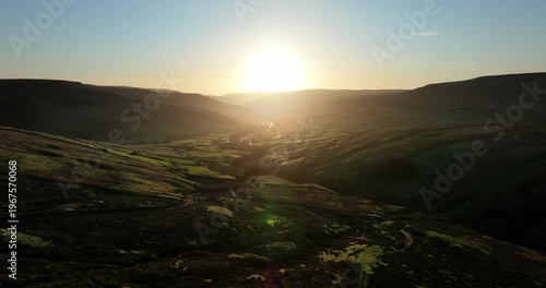 Sunrise over the hills in Swaledale