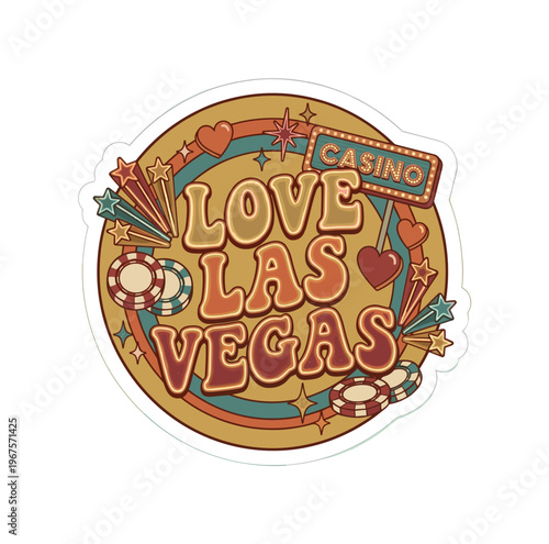 Retro Love Las Vegas Casino Vibes with Vintage Style Elements