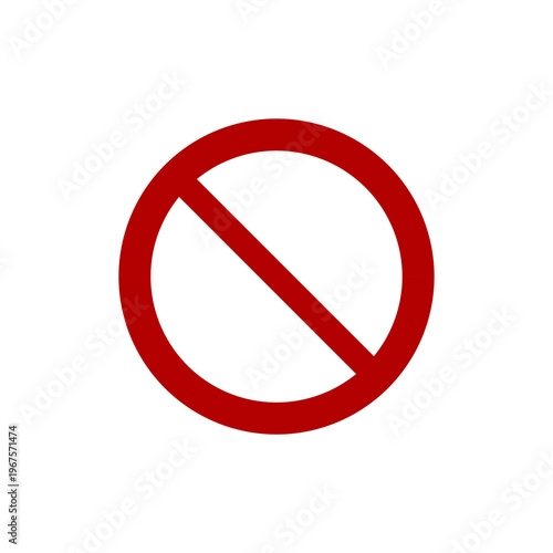 Free Download Red Prohibited Sign No Entry or Stop Symbol Isolated on White Background - GFXLoad