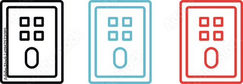 Mouse icon vector illustration with keypad design in black, blue, and red