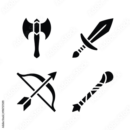 Medieval Warfare Knight Fantasy Weapons Icons
