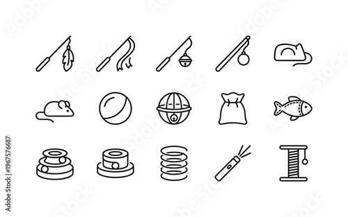 Feather teaser wand, ribbon teaser wand, bell teaser wand, toy mouse, toy ball, jingle ball, catnip toy, plush toy fish, toy