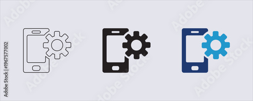 A generic mobile settings icon commonly used to represent configuration options on a smartphone. used in user interface, menus, buttons, and app icons to signify technical adjustments or preferences. 