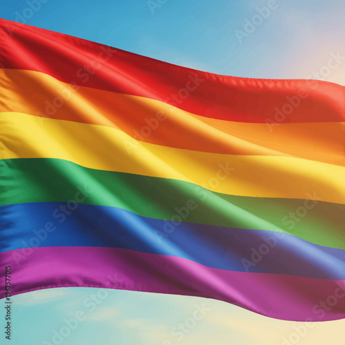 LGBT Pride Flag Waving High.