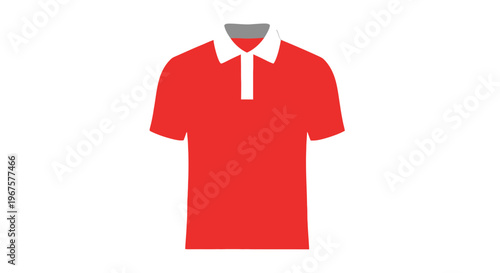 Red Polo Shirt with White Collar.