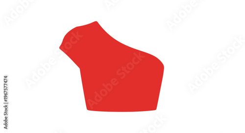 Red Female Sleeveless Crop Top Shirt.