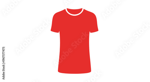 Red T Shirt with White Collar.