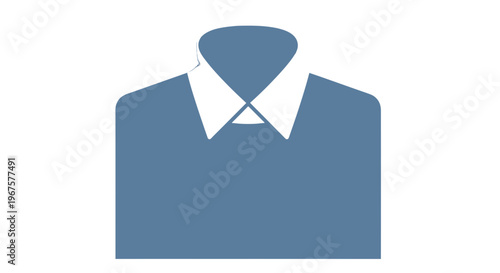 Blue Shirt with White Collar Icon.