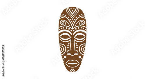 Traditional Tribal Mask with Ornate Design.