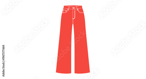 Red Wide Leg Trousers with Drawstring Waist.