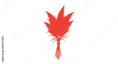 Red Feather Illustration Isolated on White.