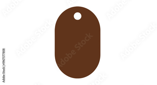 Brown Metal Dog Tag Pendant Isolated.