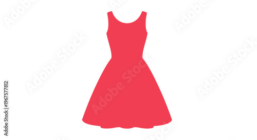 Red Sleeveless Flared Womens Summer Dress.