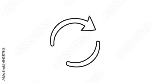 Simple Black Arrow Circular Refresh Symbol.