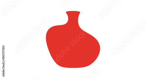 Red Clay Pottery Vase Illustration.