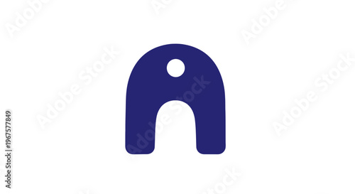 Blue Letter A Icon Symbol Shape.