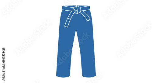 Blue Martial Arts Uniform Pants Trousers.