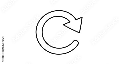 Simple Black Refresh or Reload Icon.