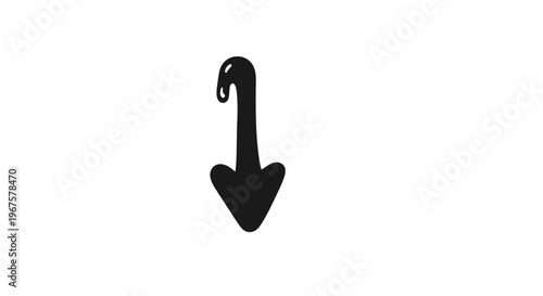 Black Umbrella Hook on White Background.
