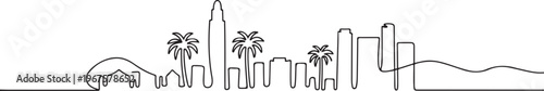 California city of the USA skyline. one line art icon drawing vector
