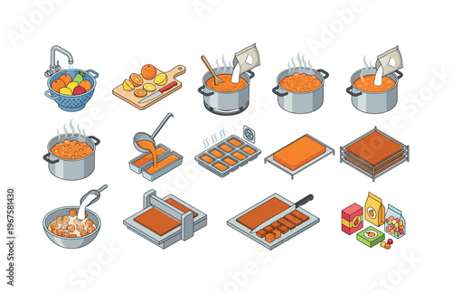 Step-by-step illustration of making fruit marmalade candy from scratch