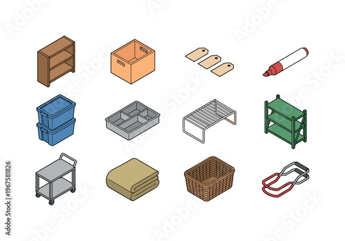 Preserve storage and accessories including storage shelf, crate box, label tags, marker pen, storage bins, organizer tray, shelf