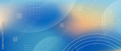 Abstract blue gradient background, transparent circle shape, line. Light smooth texture, color gradation, soft gloss, minimal geometry. Futuristic technology backdrop for banner, modern digital design