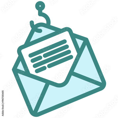 Phishing Dual Tone Color Icon, Mini Illustration For Modern Concept, Ui, Ux Web And App Development. Related To Cyber Security, Data Protection.