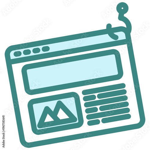 Phishing Dual Tone Color Icon, Mini Illustration For Modern Concept, Ui, Ux Web And App Development. Related To Cyber Security, Data Protection.