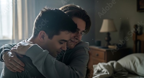 Video Mockup Intimate embrace shared between two individuals.