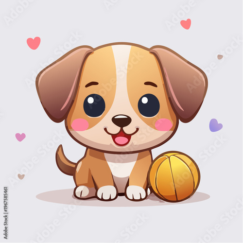 Hund/Welpe  im Kawaii-Stil,