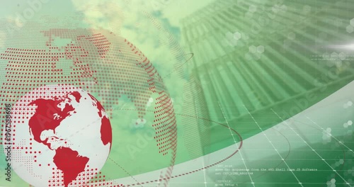 Animation of network of connections and data processing over eye