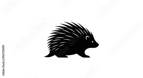 Black silhouette of a porcupine animal 2.