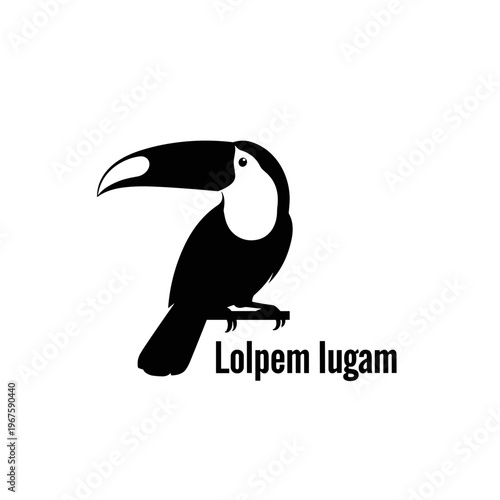 Black silhouette of a toucan bird.