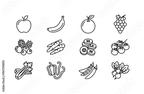 Apple half, orange slice, lemon slice, lime slice, kiwi slice, pineapple slice, mango slice, peach half, avocado half, tomato