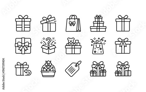 Gift box wrapped, gift box open, gift bag, gift stack, gift with ribbon, surprise box, toy gift, party favor bag, return gift,